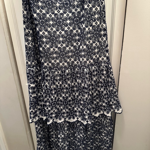 NWT VINEYARD VINES KENTUCKY DERBY EYELET MAXI DRESS SIZE 8 DEEP BAY NAVY WHITE - Picture 3 of 15
